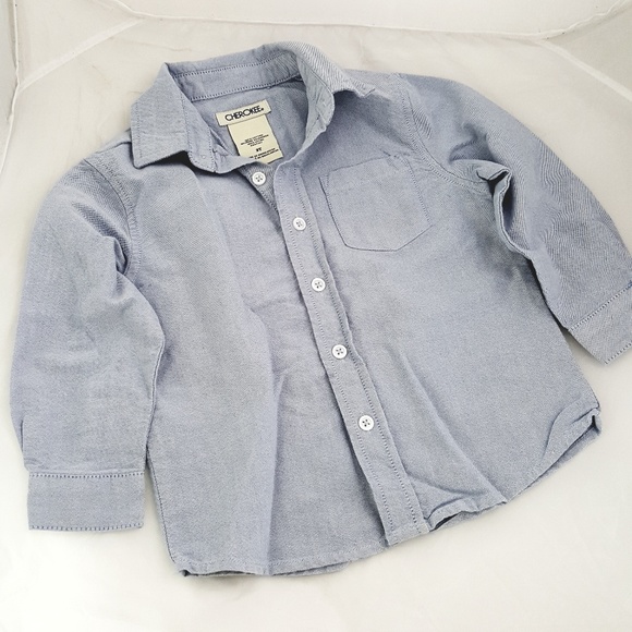 3/$30 // Cherokee Blue Cotton Toddler Oxford Shirt - Picture 2 of 8
